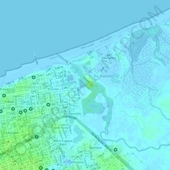 Carte topographique zonas verdes, altitude, relief