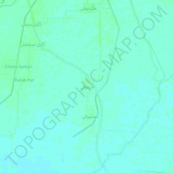 Carte topographique Chianwali, altitude, relief
