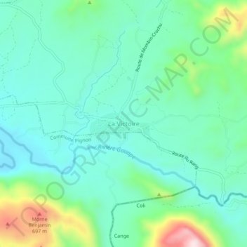 Carte topographique La Victoire, altitude, relief
