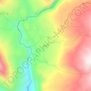 Carte topographique Kibber, altitude, relief