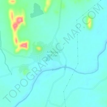 Carte topographique Ambagarh Chauki, altitude, relief