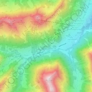 Carte topographique Alpenwald, altitude, relief