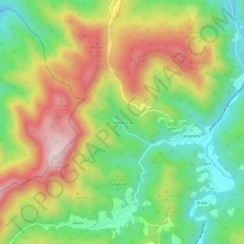 Carte topographique Barbassiria, altitude, relief