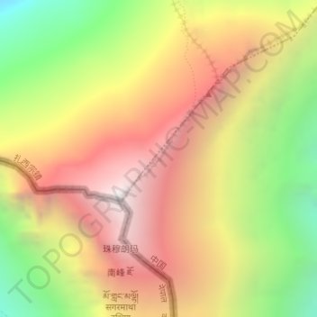 Carte topographique 第二台阶, altitude, relief