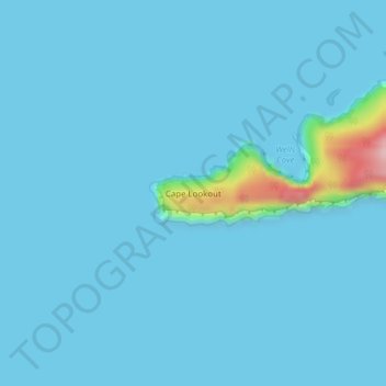 Carte topographique Cape Lookout, altitude, relief