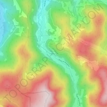 Carte topographique Habeaurupt, altitude, relief