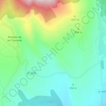 Carte topographique Juan Alveiro, altitude, relief
