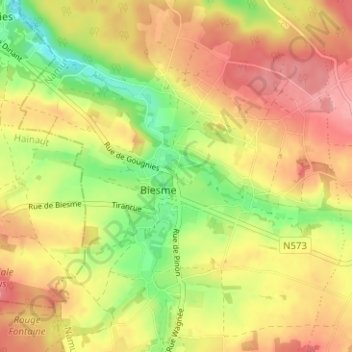 Carte topographique Le Mont, altitude, relief