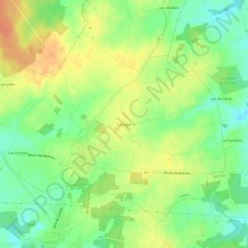 Carte topographique La Loge, altitude, relief