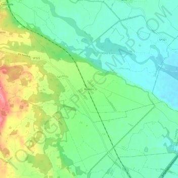 Carte topographique Brianco, altitude, relief