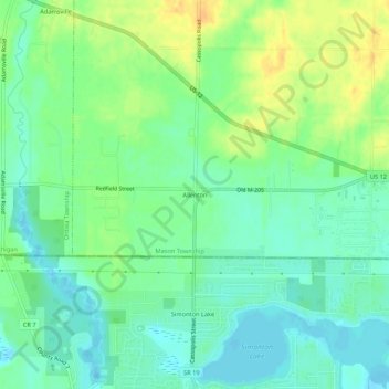 Carte topographique Allenton, altitude, relief