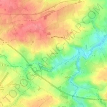 Carte topographique La Vaubaillou, altitude, relief
