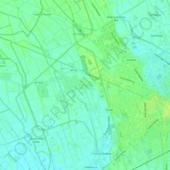 Carte topographique Piccolini, altitude, relief