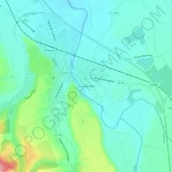 Carte topographique Jeanne Petite, altitude, relief