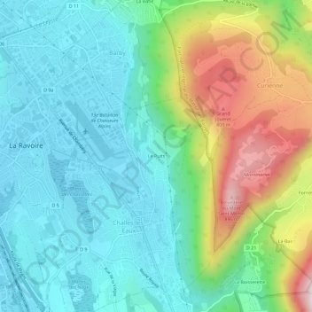 Carte topographique Le Puits, altitude, relief