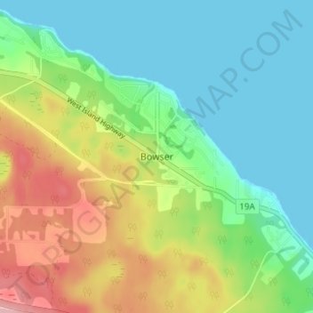 Carte topographique Bowser, altitude, relief