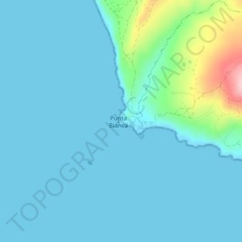 Carte topographique Punta Bianca, altitude, relief
