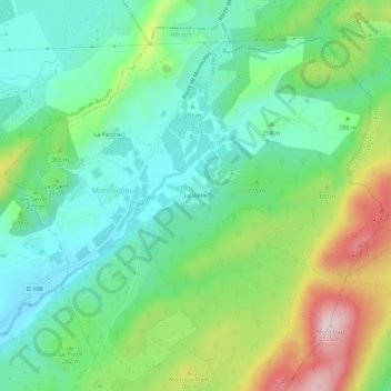Carte topographique La Vielle, altitude, relief