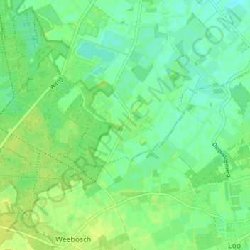 Carte topographique Boksheide, altitude, relief