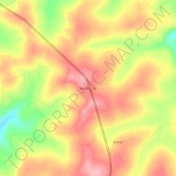 Carte topographique Santa Cruz, altitude, relief