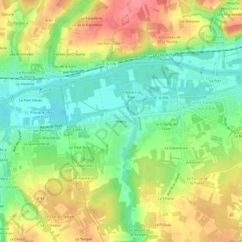 Carte topographique Vrigny, altitude, relief