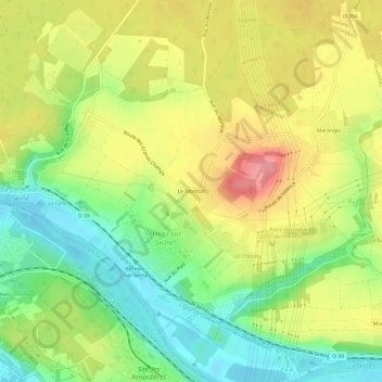 Carte topographique Le Montoir, altitude, relief