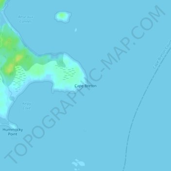 Carte topographique Cape Breton, altitude, relief