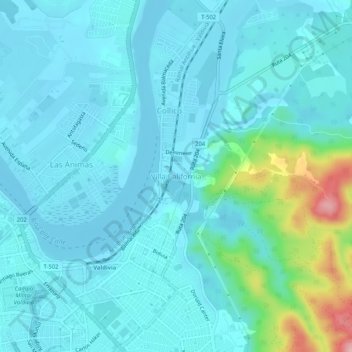 Carte topographique Villa California, altitude, relief
