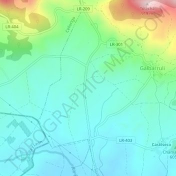 Carte topographique La Vinuela, altitude, relief
