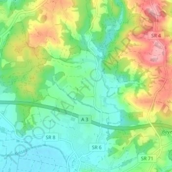 Carte topographique Vorderschida, altitude, relief