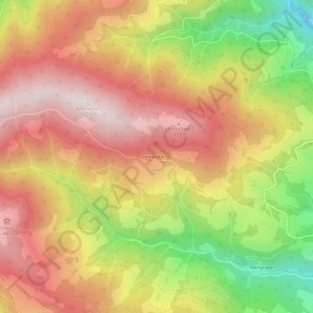 Carte topographique Kemetberg, altitude, relief