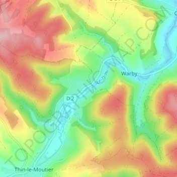 Carte topographique Gironval, altitude, relief