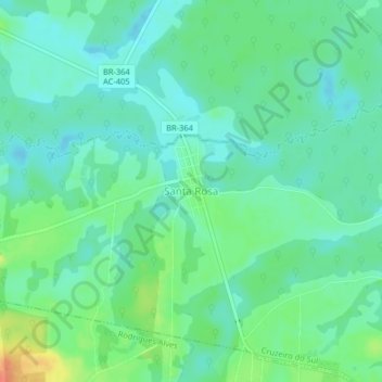 Carte topographique Santa Rosa, altitude, relief