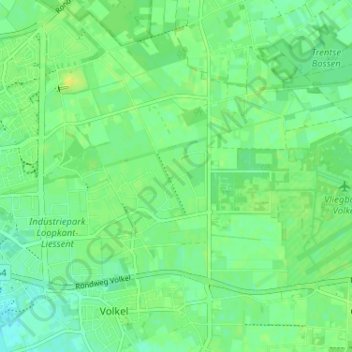 Carte topographique Hoogveld, altitude, relief