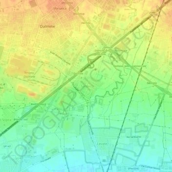 Carte topographique Sabbio, altitude, relief