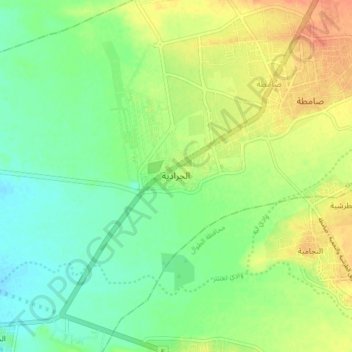Carte topographique Al Jaradiyah, altitude, relief