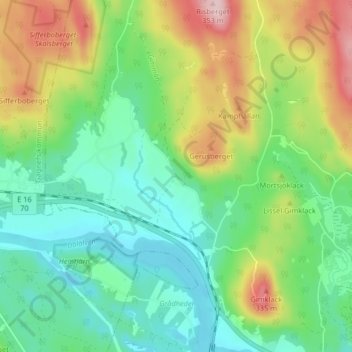 Carte topographique Gerus, altitude, relief