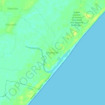 Carte topographique Markandi, altitude, relief