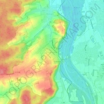 Carte topographique Regglisweiler, altitude, relief