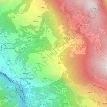 Carte topographique Salirod, altitude, relief