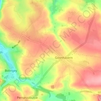 Carte topographique Rosehill, altitude, relief