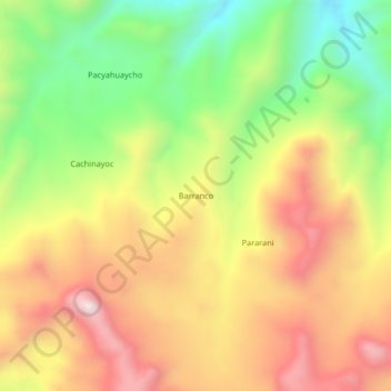 Carte topographique Barranco, altitude, relief