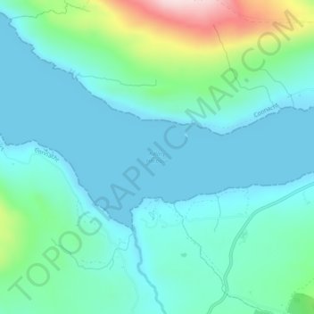 Carte topographique Killary Harbour, altitude, relief