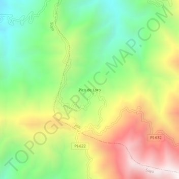 Carte topographique Pico de Loro, altitude, relief