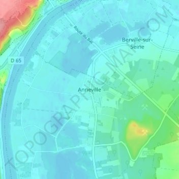 Carte topographique Anneville, altitude, relief