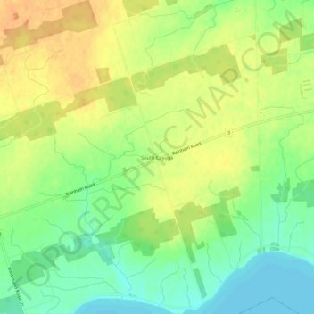 Carte topographique South Cayuga, altitude, relief