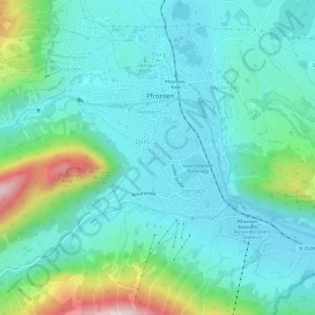 Carte topographique Ösch, altitude, relief