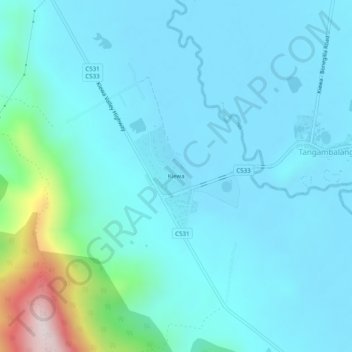 Carte topographique Kiewa, altitude, relief