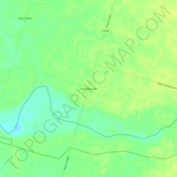 Carte topographique Faja Maisán, altitude, relief