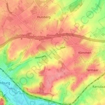 Carte topographique Heek, altitude, relief
